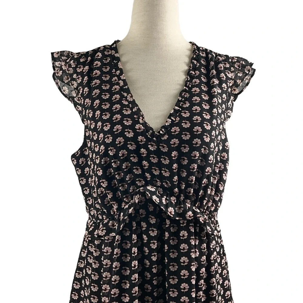 J.Crew Ruffle V Neck‎ Floral Cap Sleeve Dress NWT